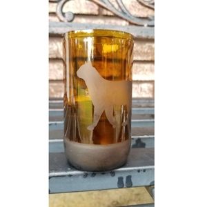 Frosted Cat Silhouette Drinking Glass